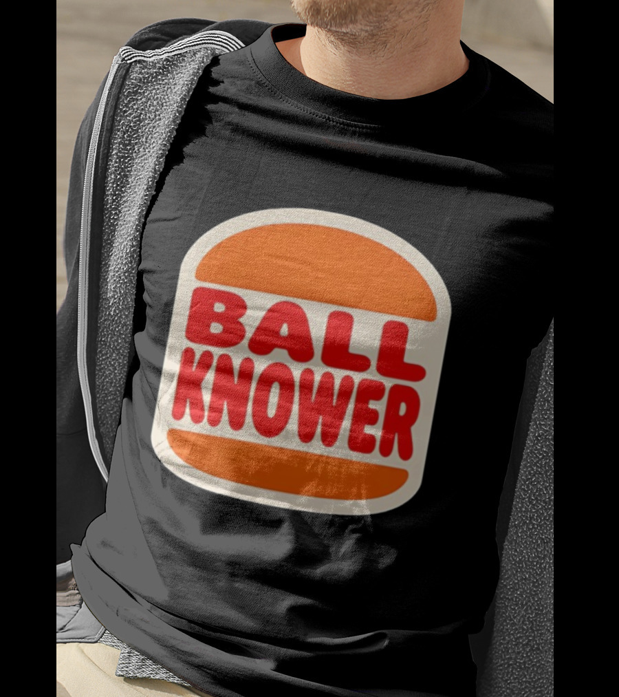 Ball Knower Parody Fast Food Logo T-Shirt