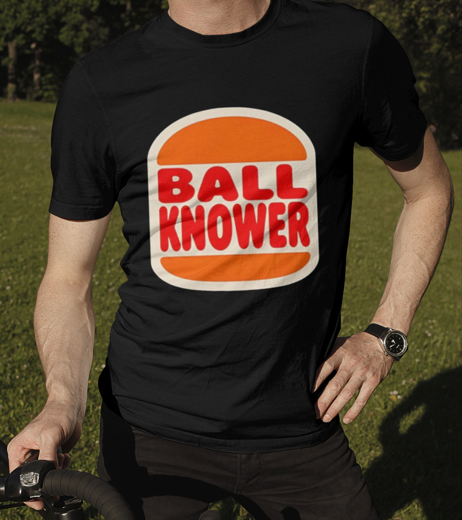 Ball Knower Parody Fast Food Logo T-Shirt
