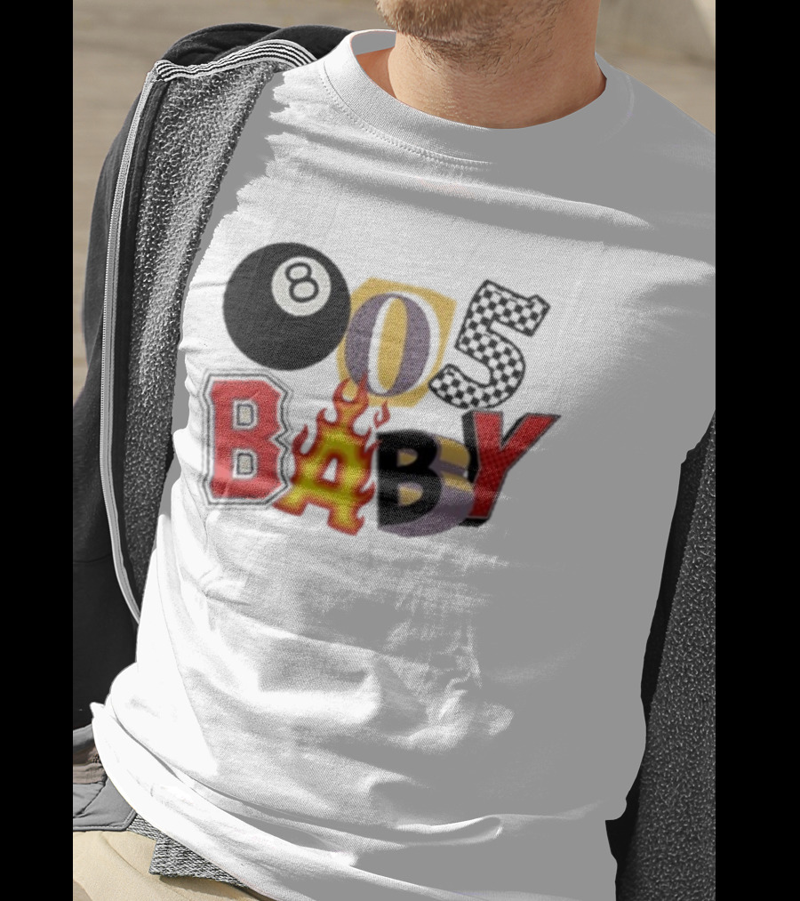 Big Time 805 Baby Eight Ball Fire Letters Retro Style T-Shirt