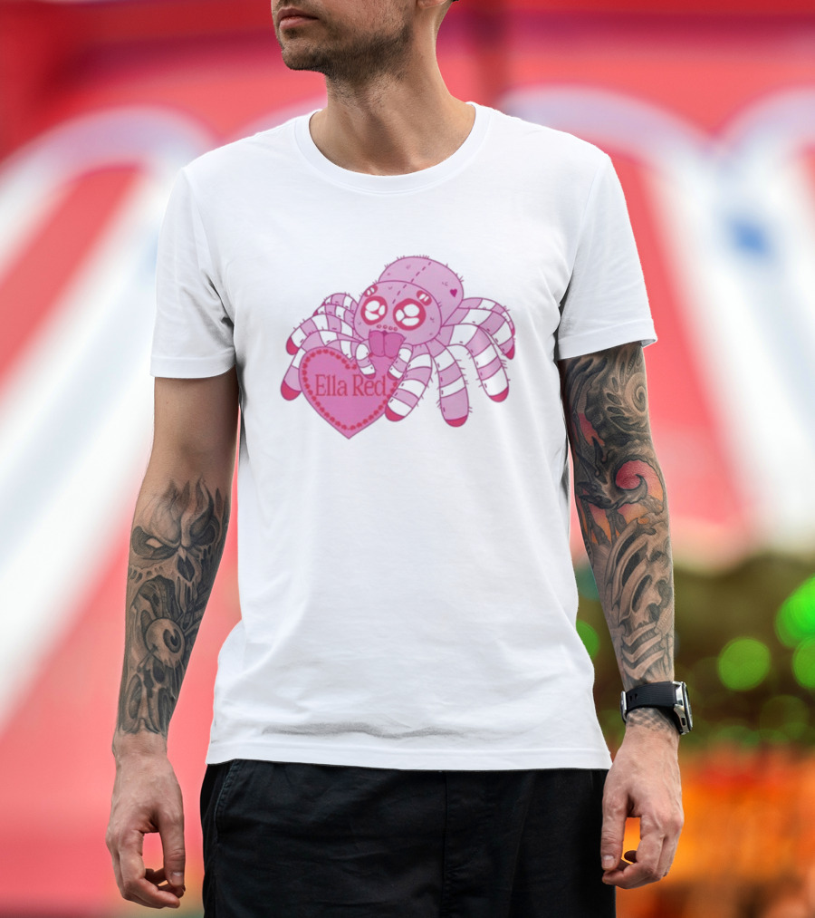Ella Red Spider Pink Heart Cuteness T-Shirt
