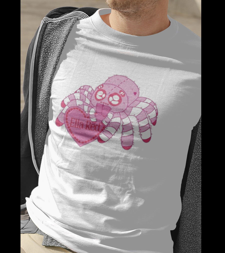 Ella Red Spider Pink Heart Cuteness T-Shirt