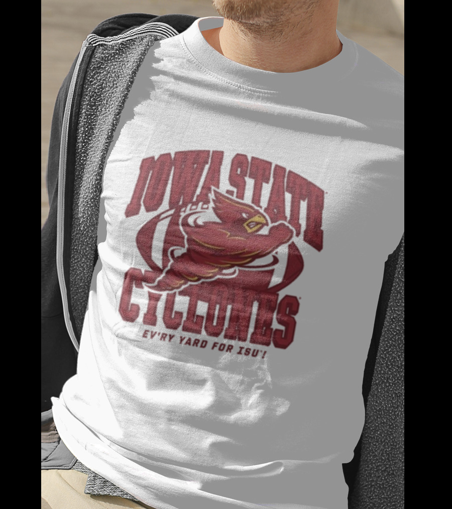 Iowa State Cyclones Ev’ry Yard For ISU Punching Mascot Football T-Shirt