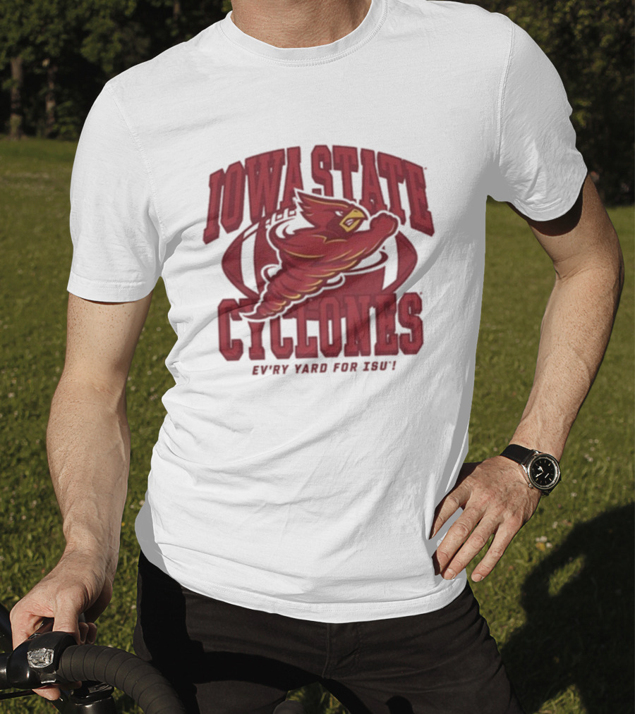 Iowa State Cyclones Ev’ry Yard For ISU Punching Mascot Football T-Shirt