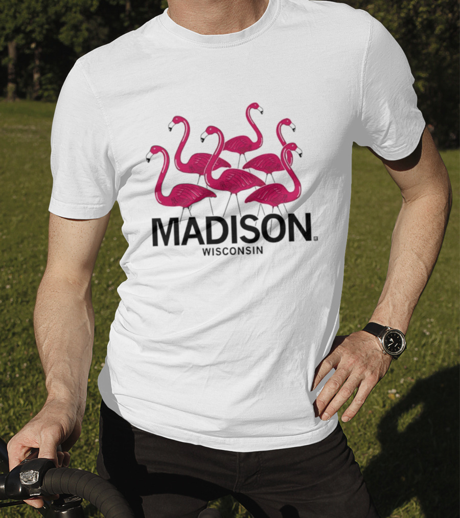Madison Wisconsin Pink Flamingos T-Shirt