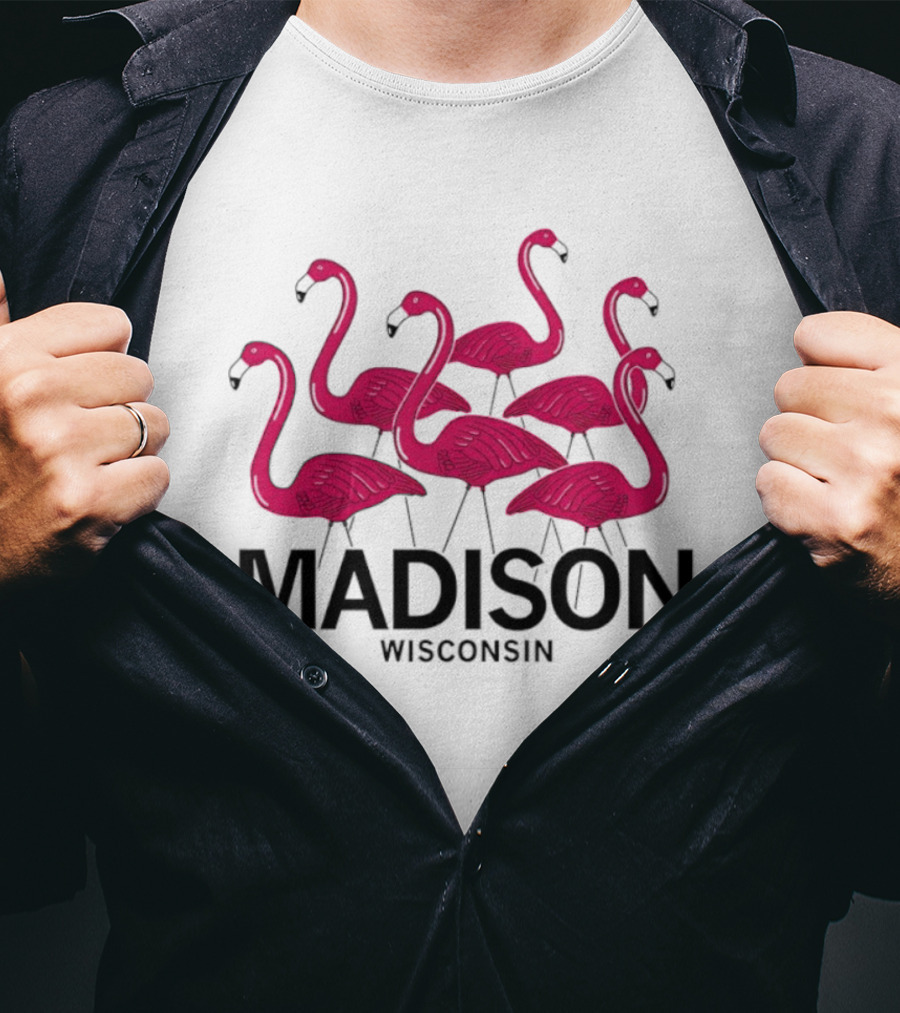 Madison Wisconsin Pink Flamingos T-Shirt