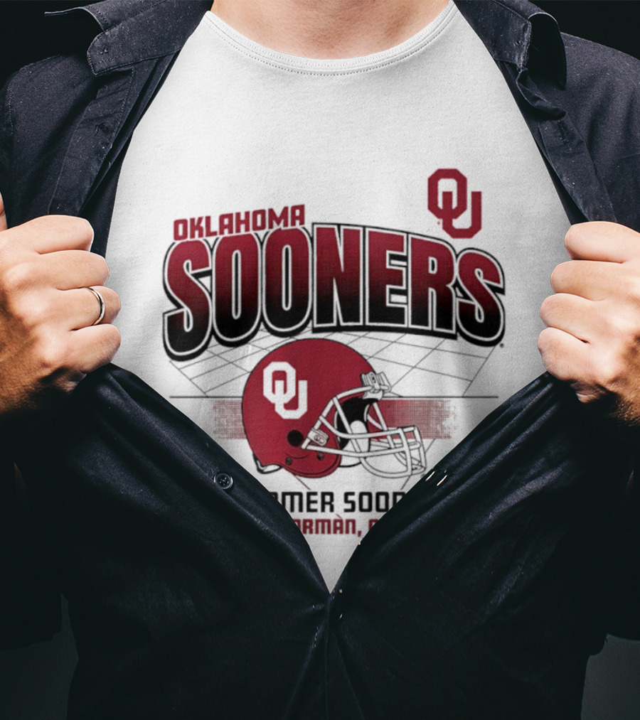 Oklahoma Sooners Football Boomer Sooner Norman OK Helmet OU T-Shirt