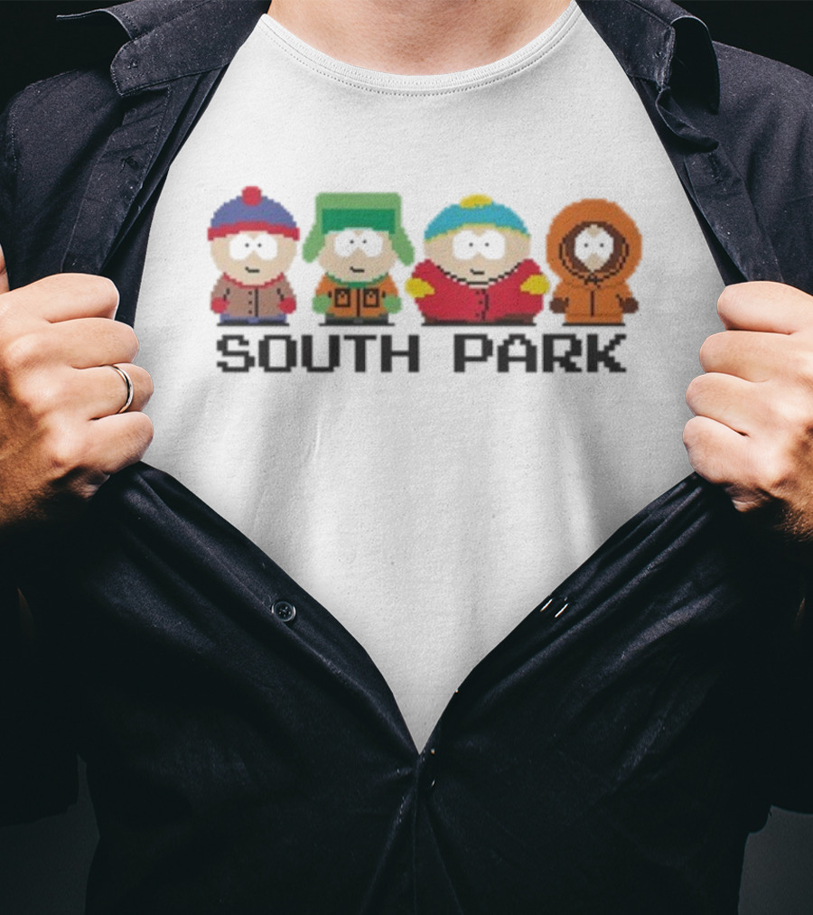 South Park Pixelated 8-Bit Characters Retro Style T-Shirt