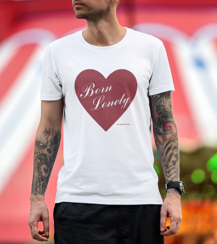 The Casket Lottery Born Lonely Heart Burgundy Heart Symbol T-Shirt