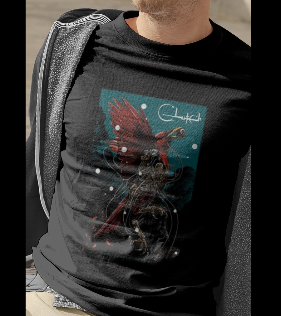 Clutch Huxleys Neue Welt Berlin Germany Dec 3 2025 Cybernetic Bird Design T-Shirt