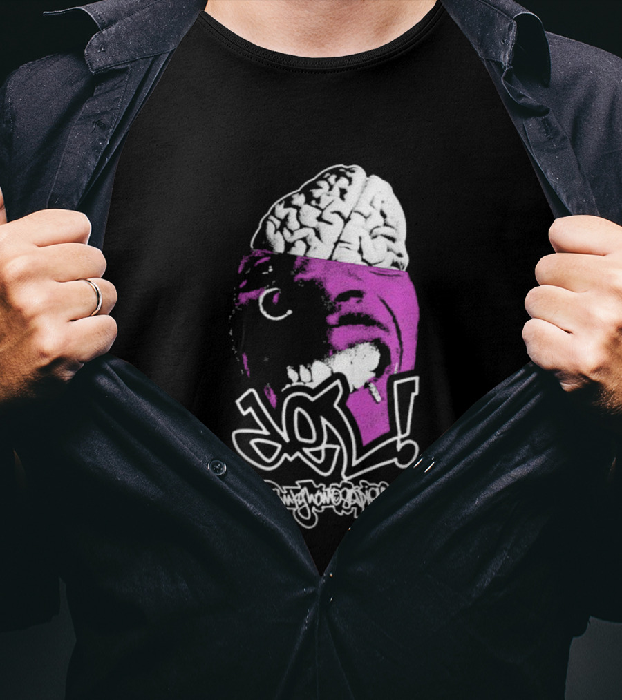 DEL Both Sides Of The Brain Face And Brain Graphic T-Shirt