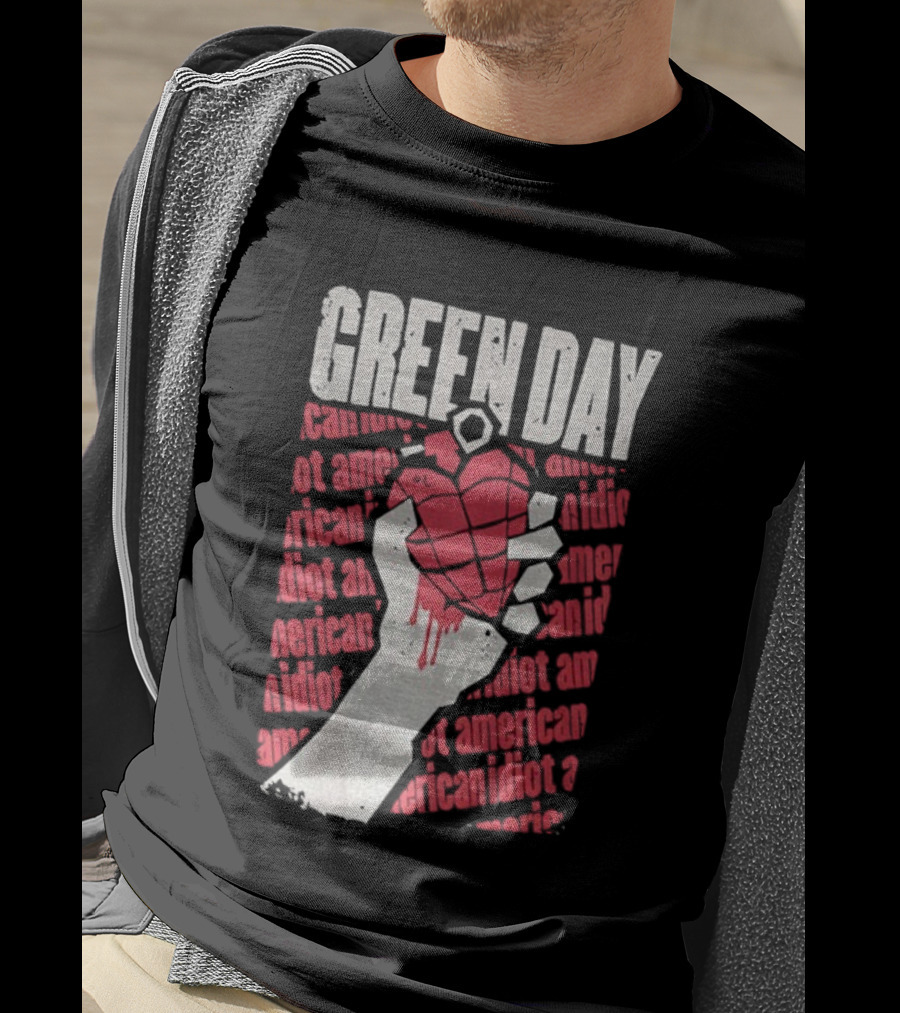 Green Day American Idiot Heart Hand Grenade T-Shirt
