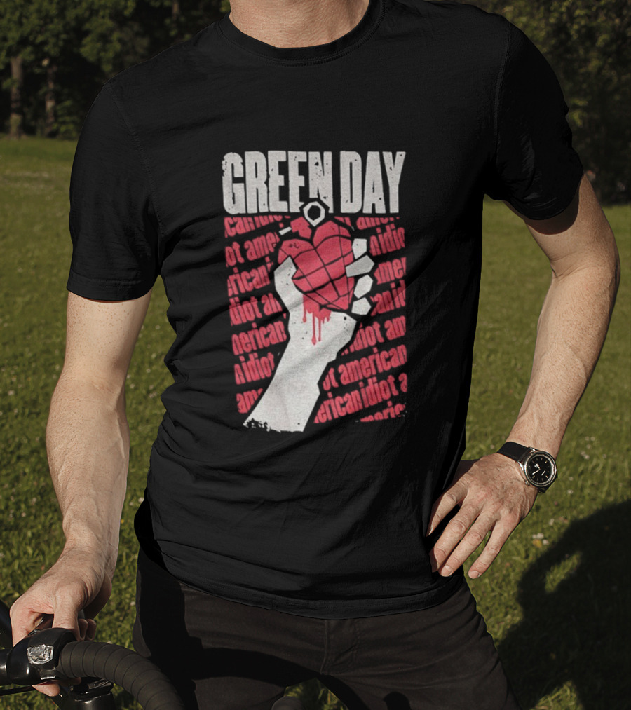 Green Day American Idiot Heart Hand Grenade T-Shirt