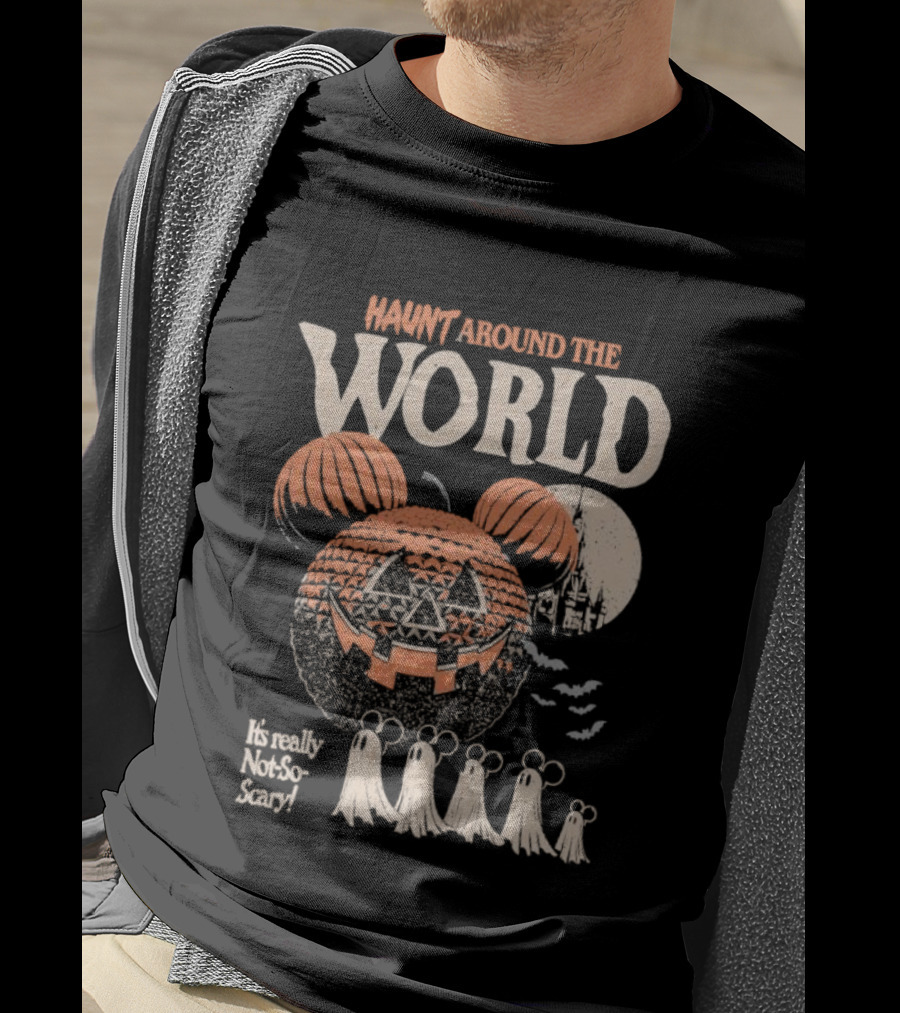 Mickey Inspired Pumpkin Ghosts Happy Haunt Around The World Halloween T-Shirt