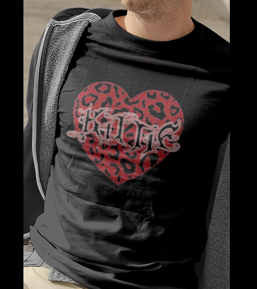 Kittie Leopard Heart Graphic T-Shirt