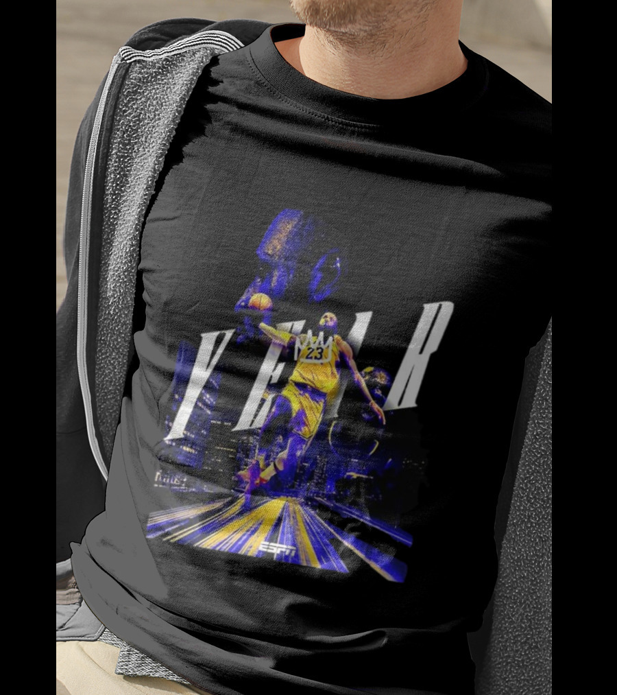 LeBron James Year 23 ESPN Los Angeles Lakers Dunk T-Shirt