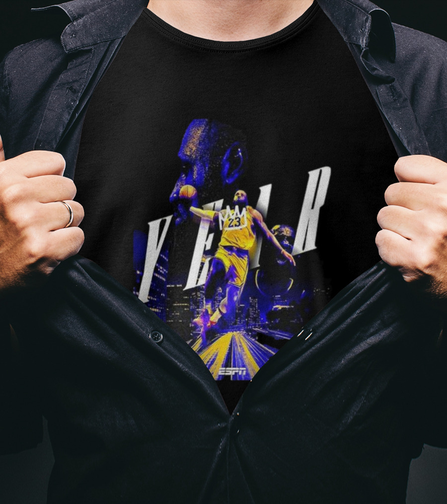 LeBron James Year 23 ESPN Los Angeles Lakers Dunk T-Shirt