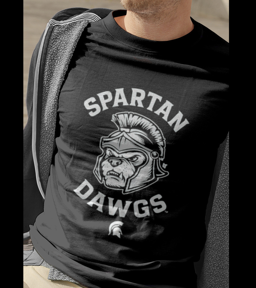 Spartan Dawgs Michigan State Helmet Illustration T-Shirt
