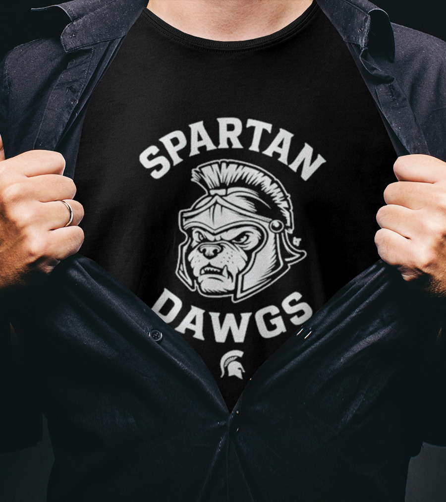 Spartan Dawgs Michigan State Helmet Illustration T-Shirt