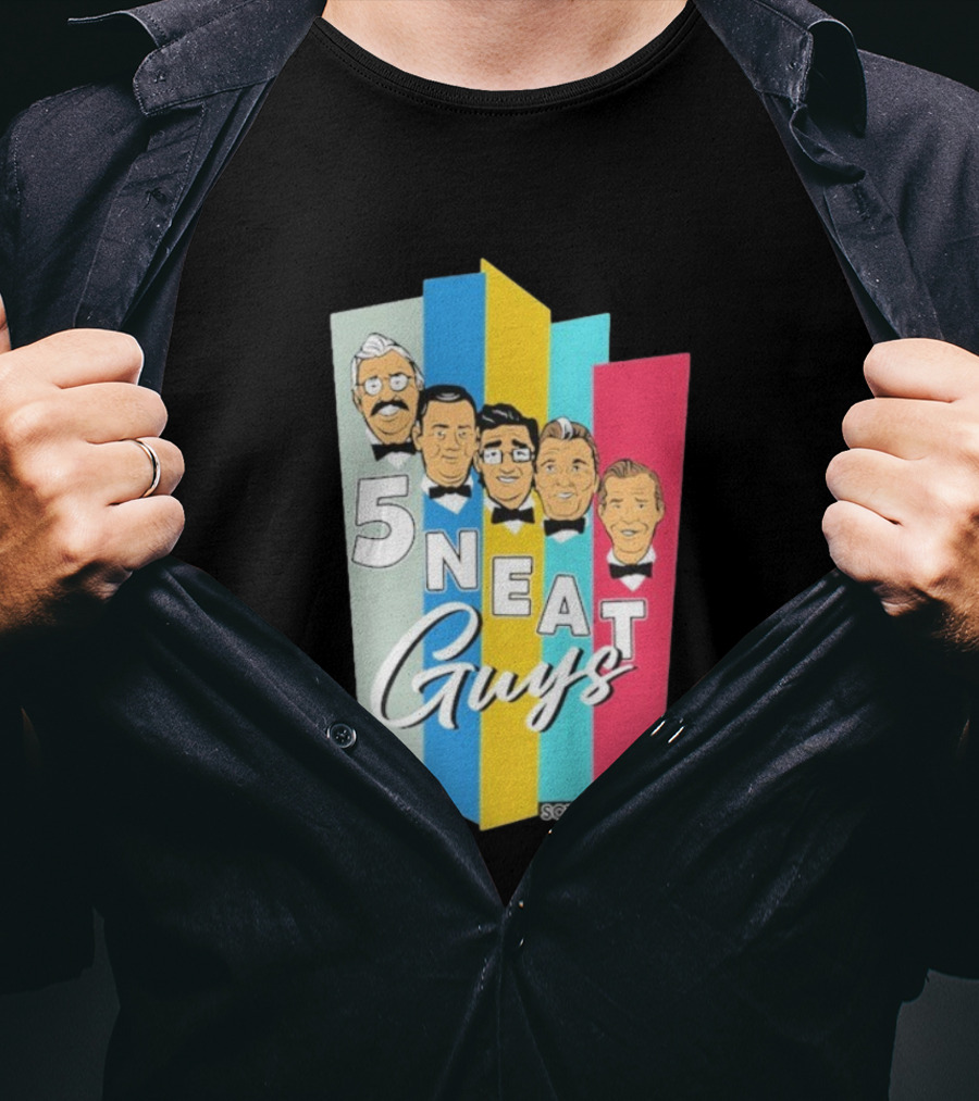 SCTV 5 Neat Guys Bow Tie Graphic Comedy Series T-Shirt