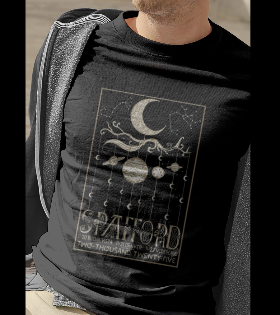 Spafford Colorado 2025 Tour November 20-22 Decor Design With Moon And Stars T-Shirt