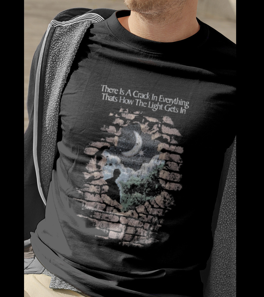 There Is A Crack In Everything That’s How The Light Gets In Wall Silhouette T-Shirt