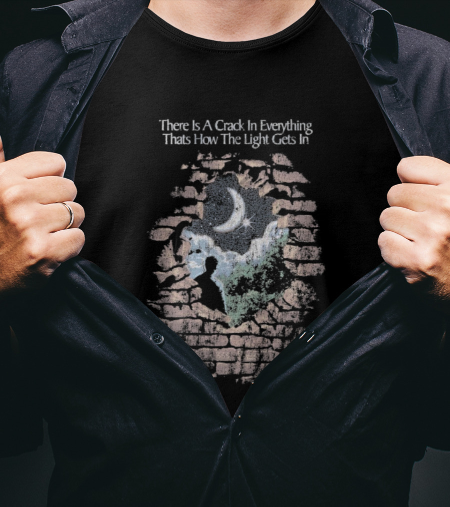 There Is A Crack In Everything That’s How The Light Gets In Wall Silhouette T-Shirt