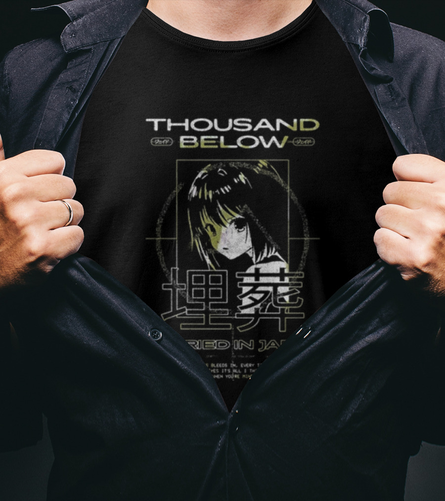 Thousand Below Buried In Jade Anime Japanese Text And Character T-Shirt
