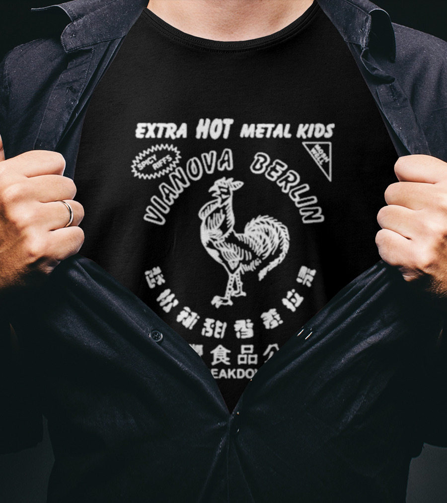 Vianova Berlin Extra Hot Metal Kids Thick Breakdowns Rooster T-Shirt