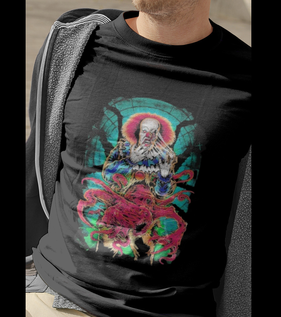 World Eater Clown Cosmic Horror Tentacles Illustration T-Shirt