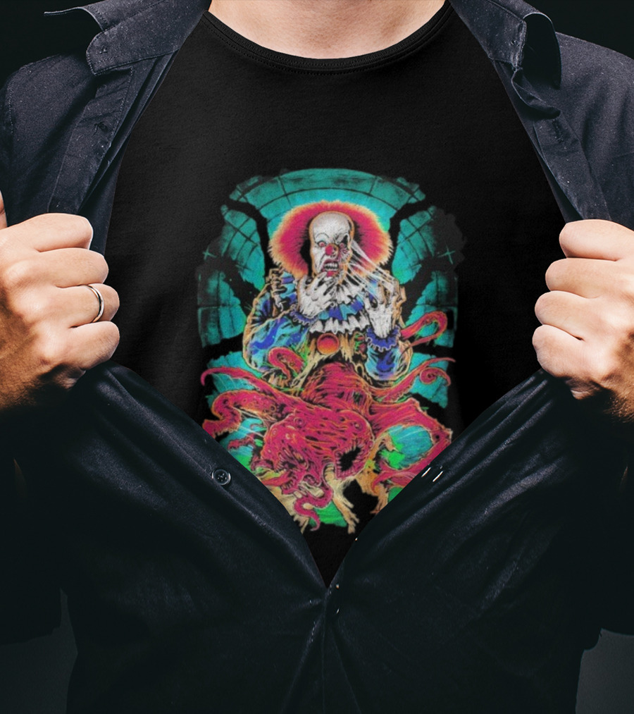 World Eater Clown Cosmic Horror Tentacles Illustration T-Shirt