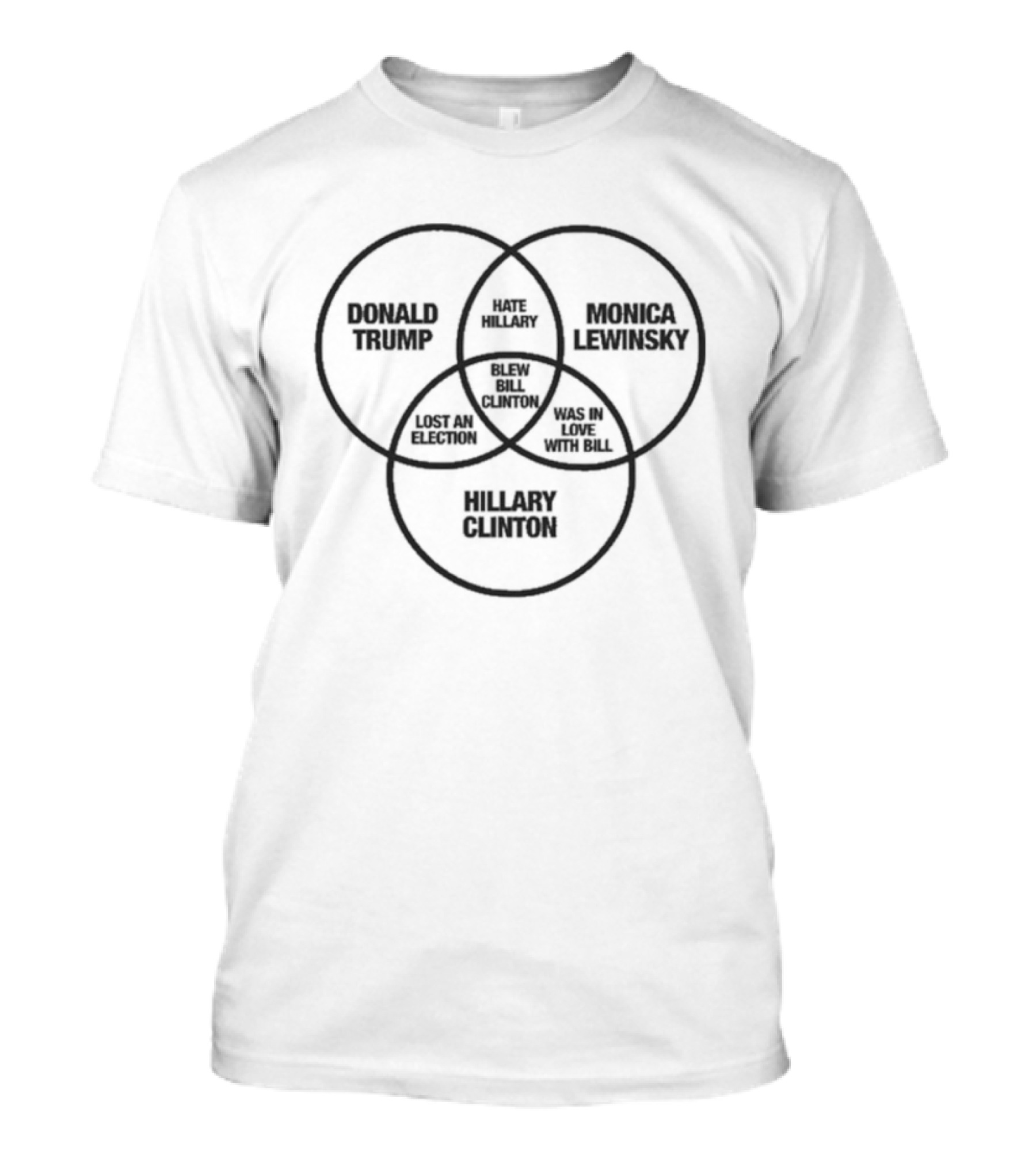 Donald Trump Monica Lewinsky Hillary Clinton Bill Clinton Venn Diagram T-Shirt