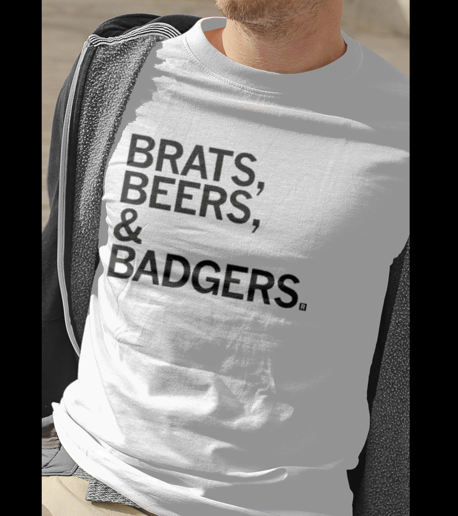 Brats Beers And Badgers Wisconsin Tailgate Fun T-Shirt