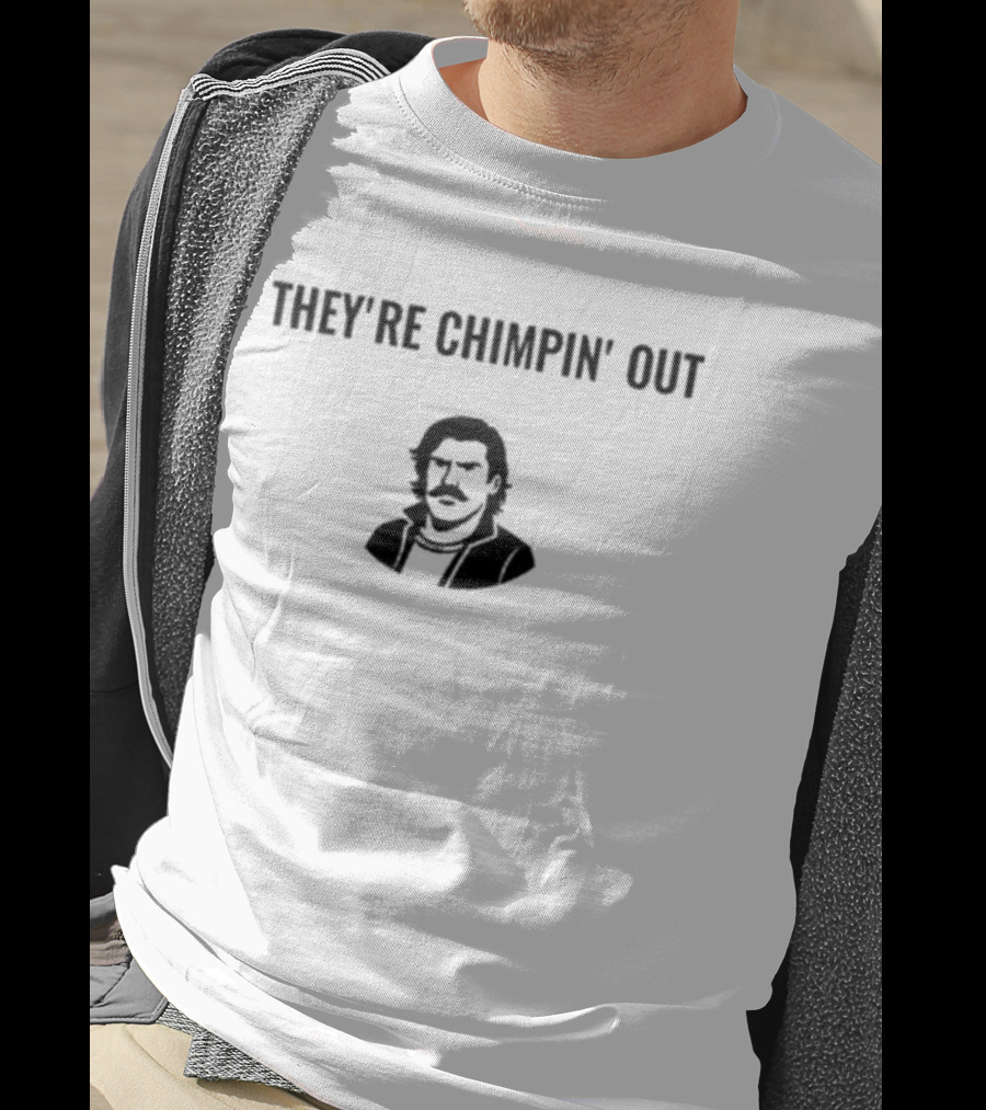 ChudTheBuilder They’re Chimpin’ Out Retro Style Illustration T-Shirt