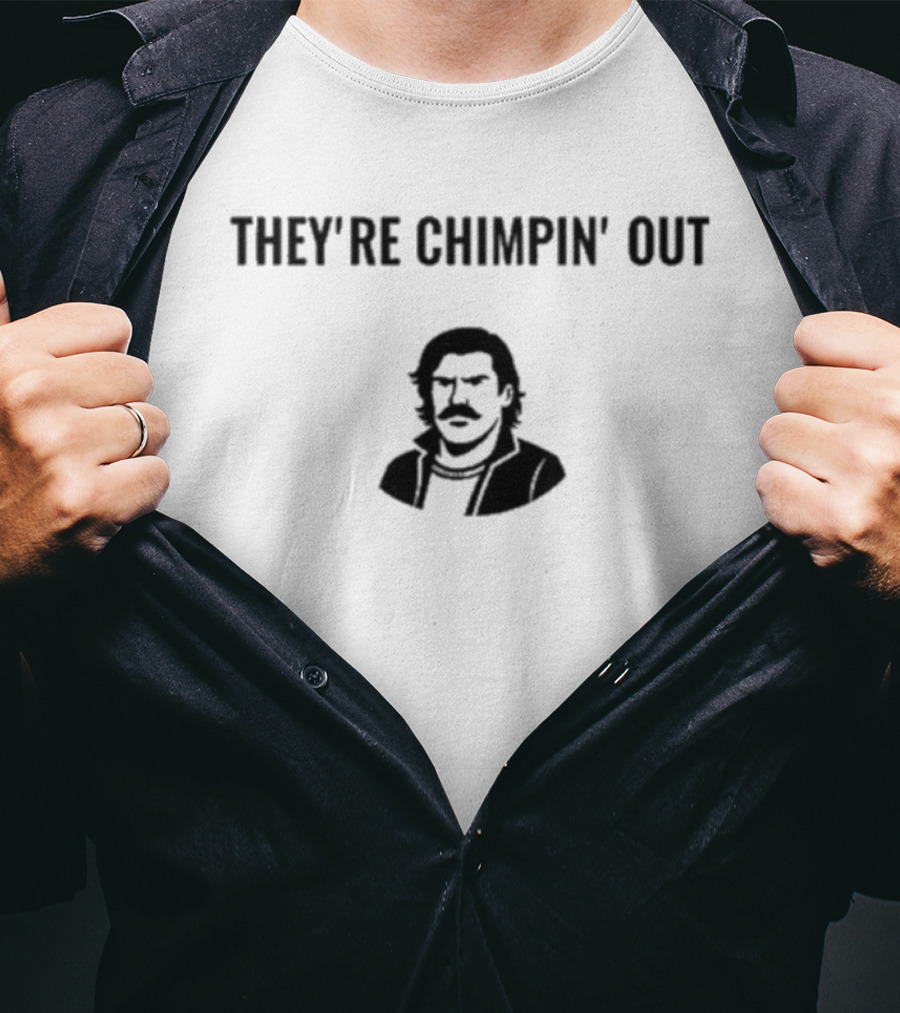 ChudTheBuilder They’re Chimpin’ Out Retro Style Illustration T-Shirt