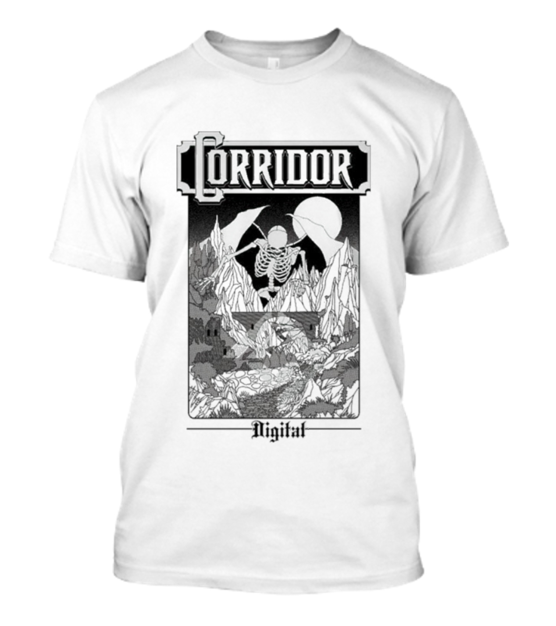 Corridor Digital Skeleton Horror High 64 Moonlit Mountains T-Shirt