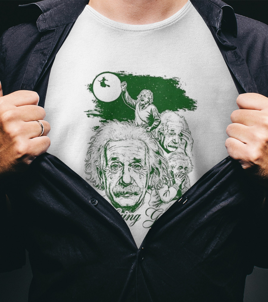 Defying Gravity Einstein Sketch Face With Gravity Concept T-Shirt