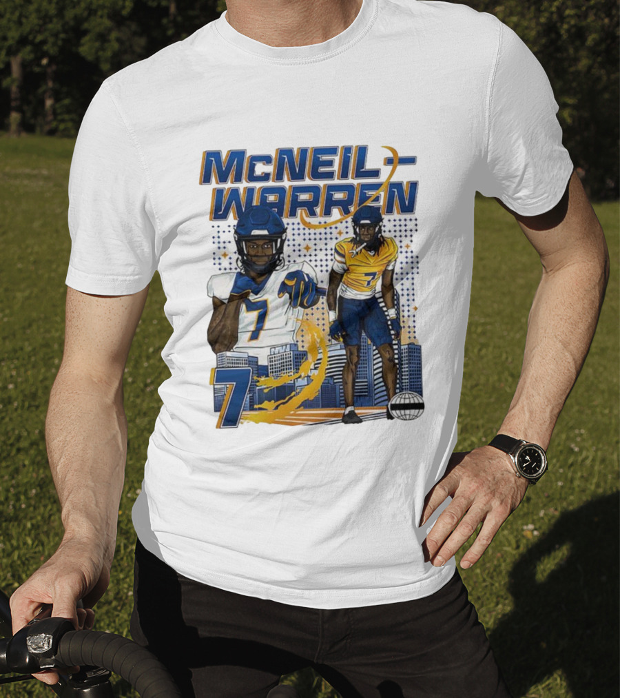 McNeil-Warren Toledo Rockets Football Number 7 Cartoon Urban Style T-Shirt