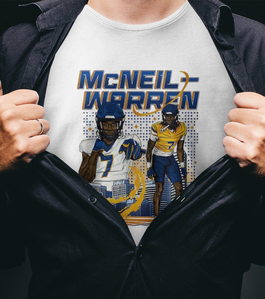 McNeil-Warren Toledo Rockets Football Number 7 Cartoon Urban Style T-Shirt