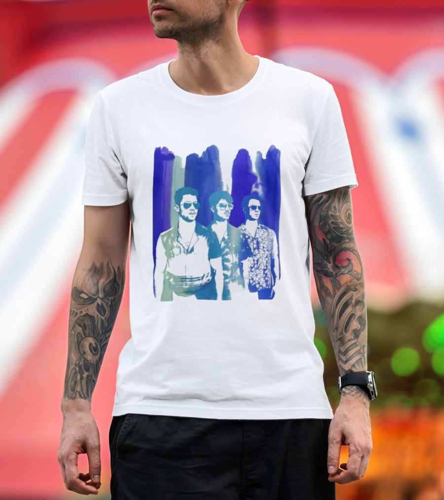 Jonas Brothers Cool Watercolor Style Portrait With Sunglasses T-Shirt