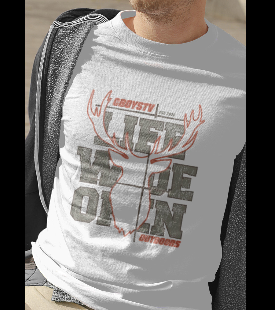 Life Wide Open Crosshairs Cboystv Est 2016 Deer Antlers T-Shirt
