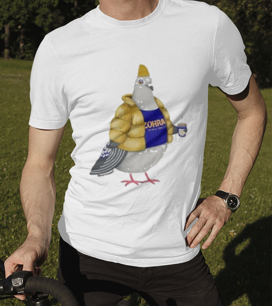 Preorder Winter Jersey Pigeon Zohran Mamdani Yellow Jacket Beanie Coffee Cup T-Shirt