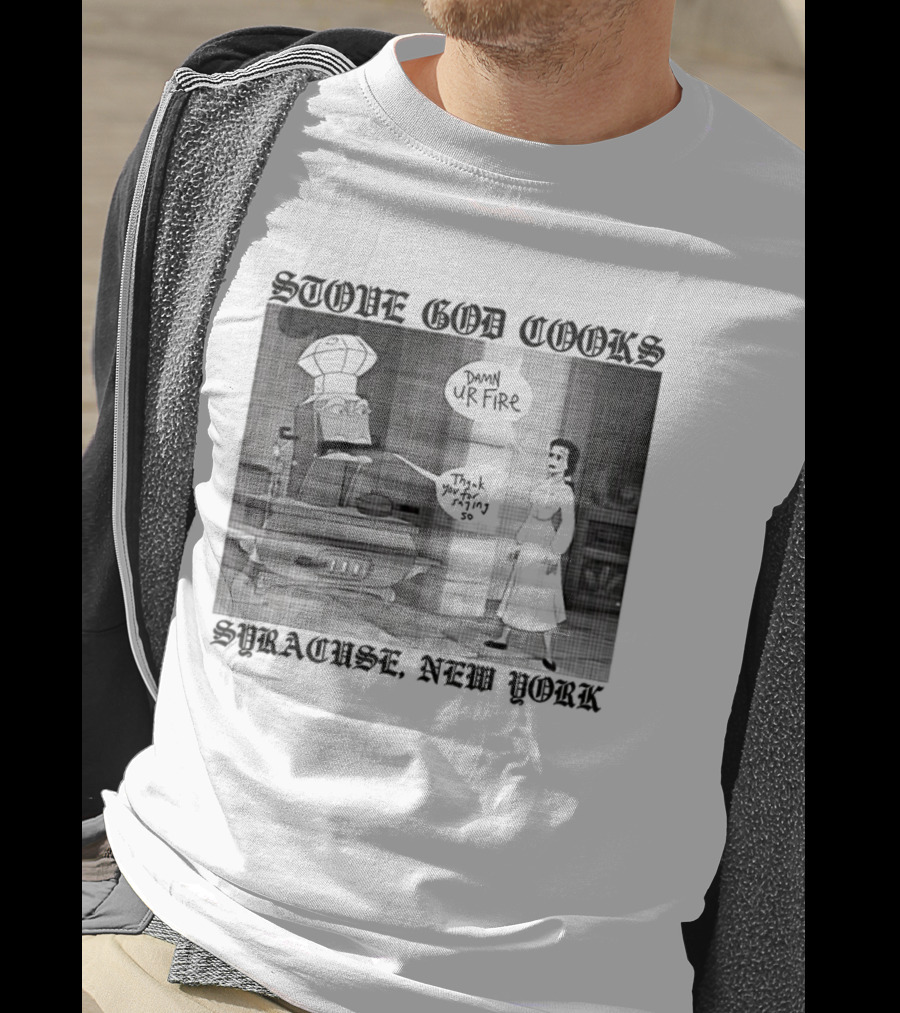 Stove God Cooks Syracuse New York Chef Dripping Sauce Dark UrFire T-Shirt