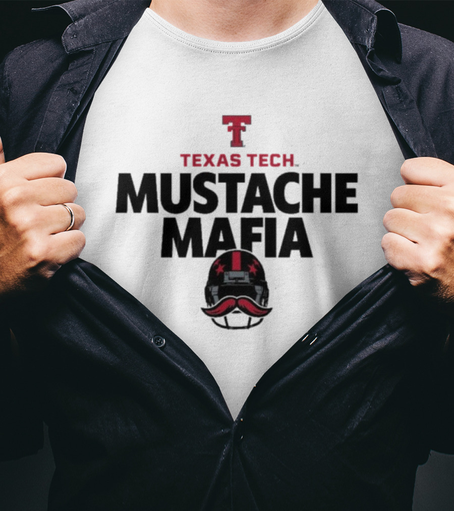 Texas Tech Red Raiders Mustache Mafia Helmet Star Design T-Shirt