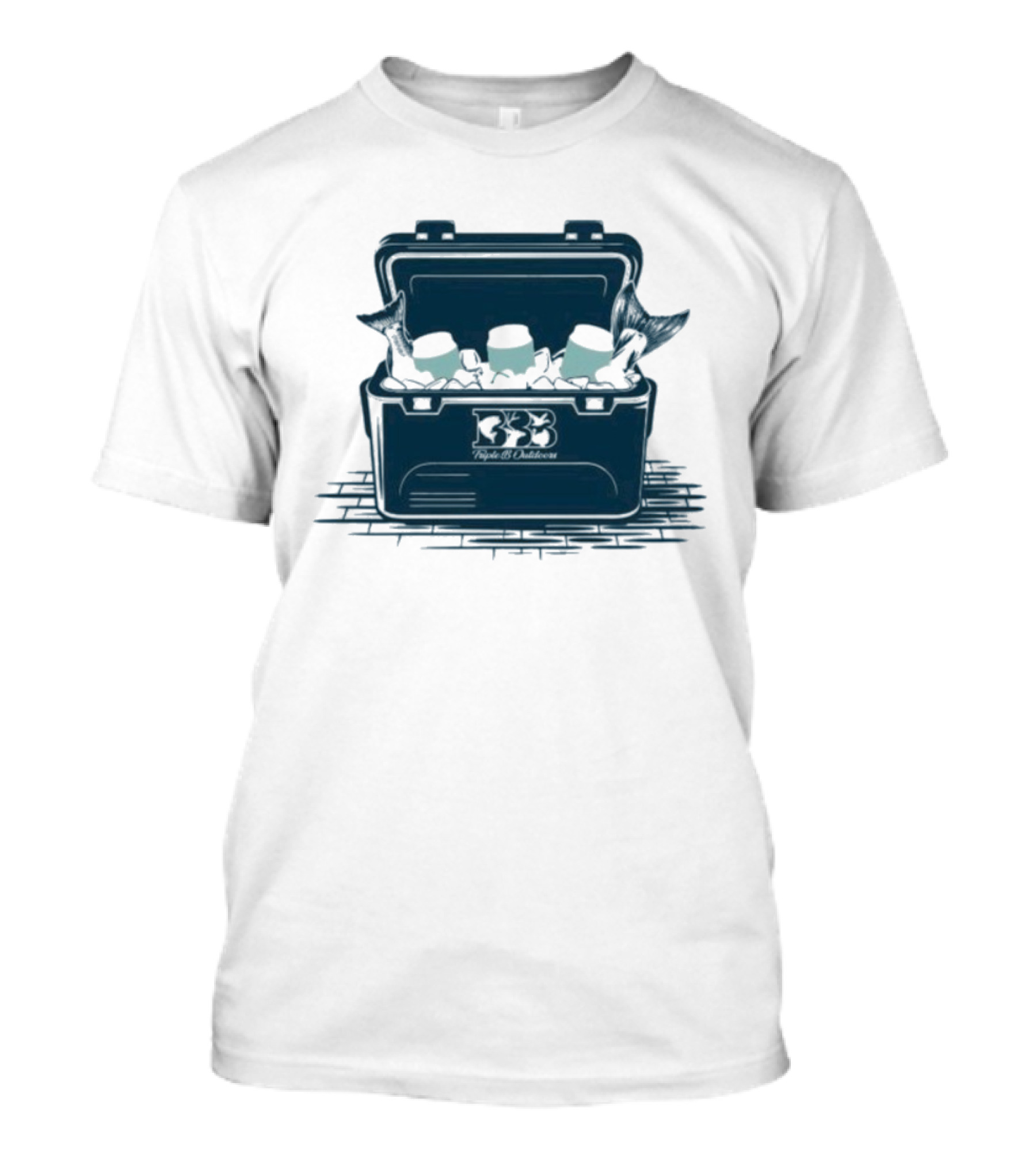 Triple B Outdoors Cooler Shark Pirate Theme Ocean Adventure T-Shirt