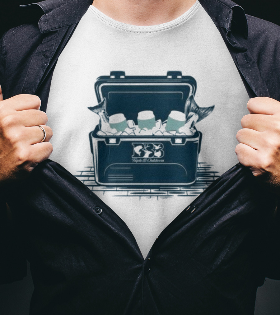 Triple B Outdoors Cooler Shark Pirate Theme Ocean Adventure T-Shirt