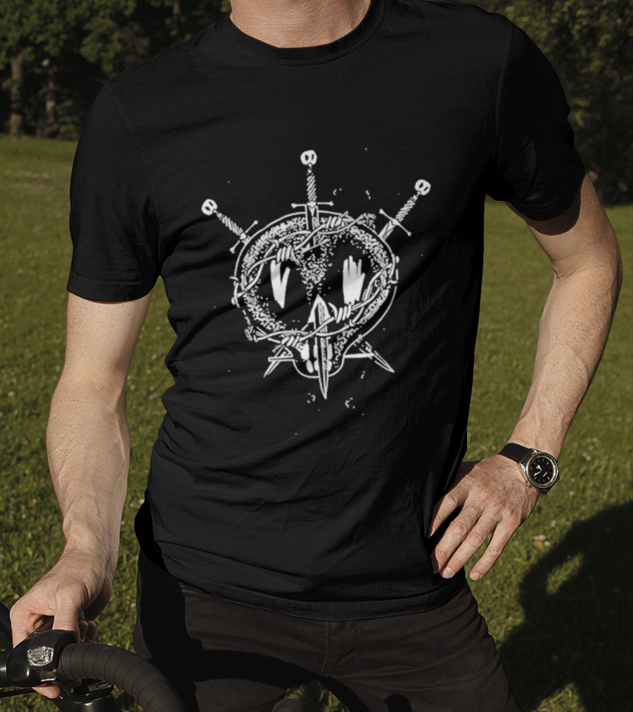 Bullet For My Valentine Barb Skull Swords Graphic T-Shirt