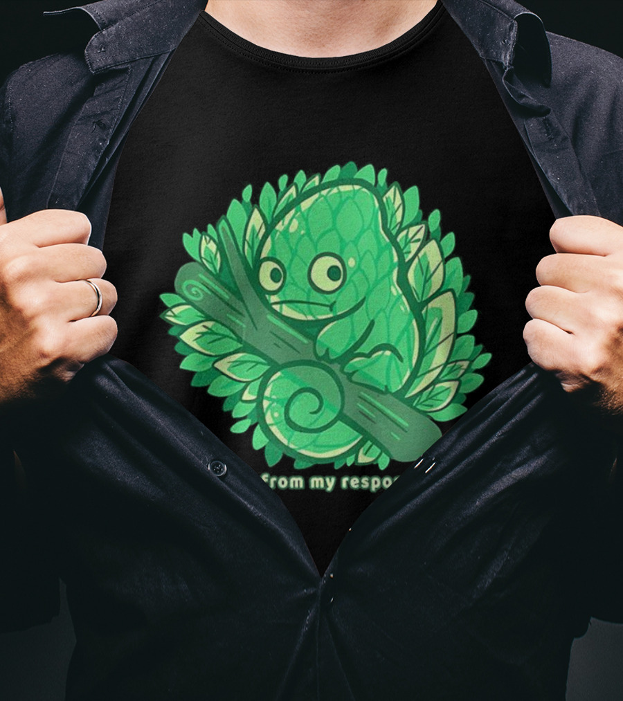 Me Hiding From My Responsibilities Chameleon Leaf Branch Camouflage T-Shirt