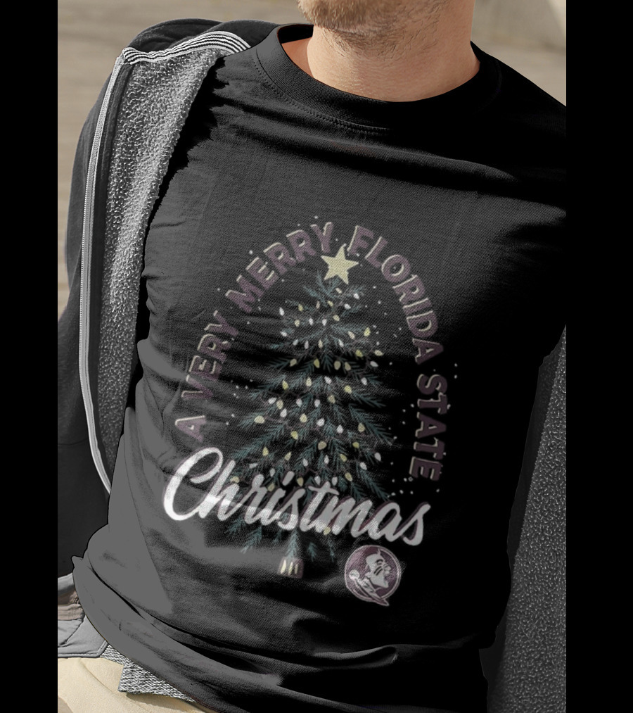 A Very Merry Florida State Christmas Tree Seminoles Football T-Shirt