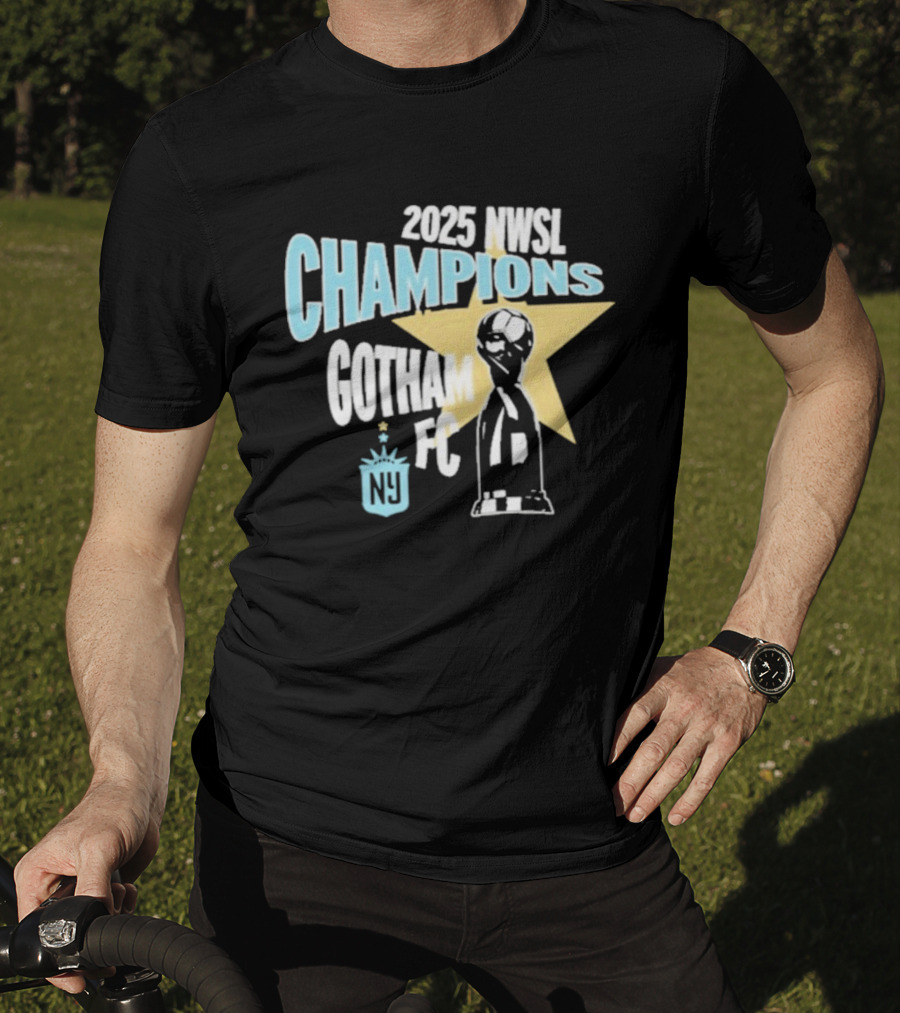 2025 NWSL Champions Gotham FC Trophy Star NY T-Shirt