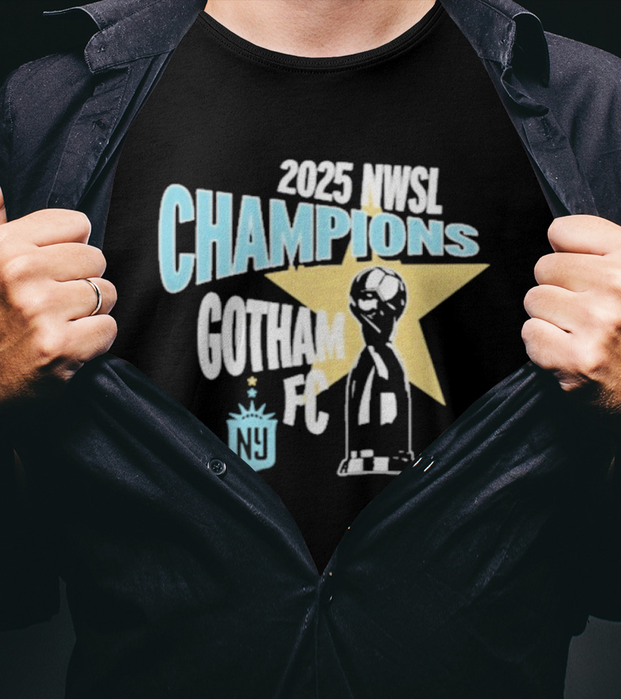 2025 NWSL Champions Gotham FC Trophy Star NY T-Shirt